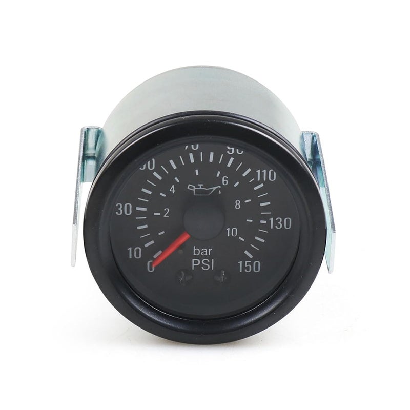 Dyno Racing 2" 52mm Mechanical Oil Press Gauge 0-10 Bar/0-150PSI Oil Pressure 12V Press Gauge Yellow Light Car Meter NPT1/8 - Image 5